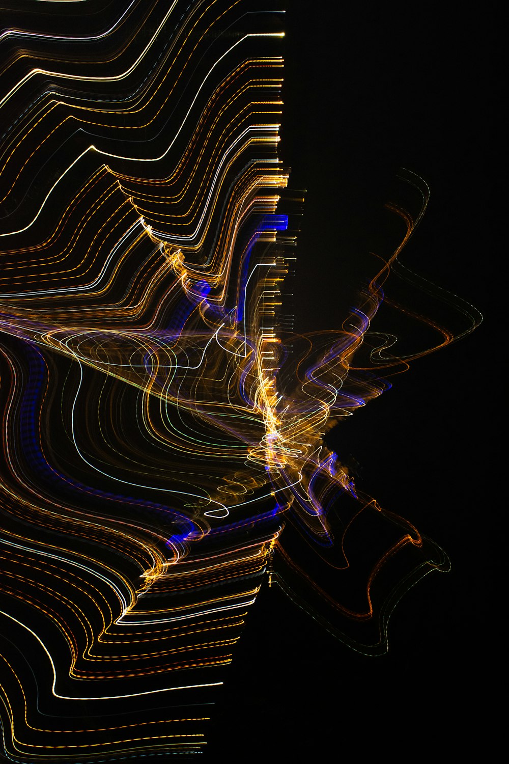 a long exposure photo of a building at night