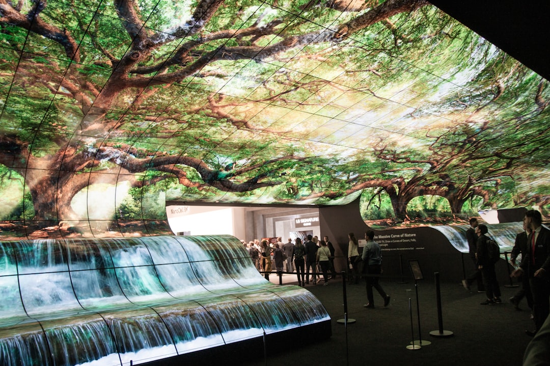 waterfalls 3D design at daytime,