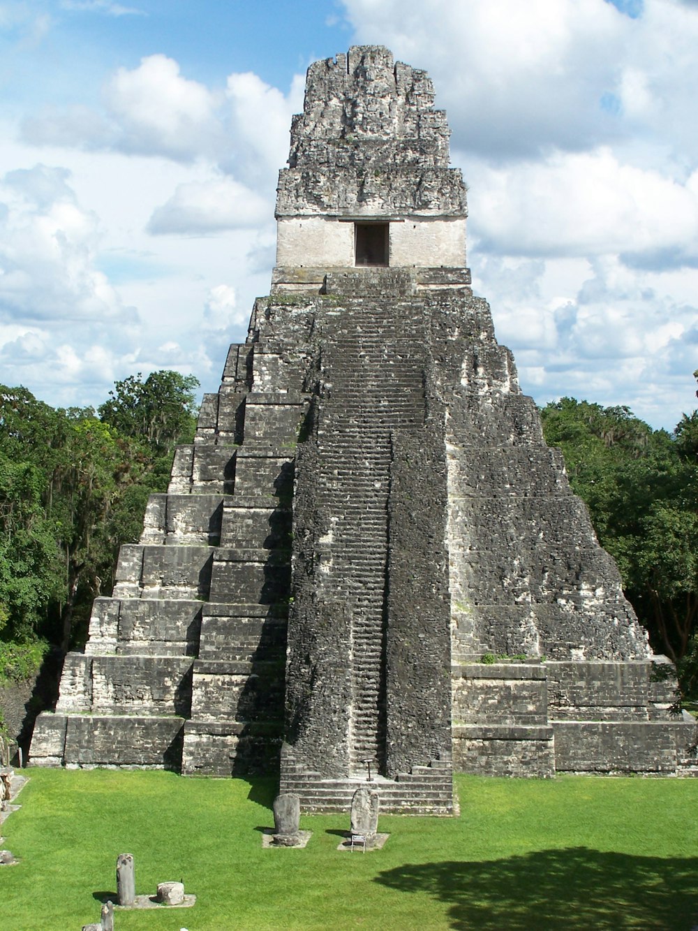 gray temple near trees