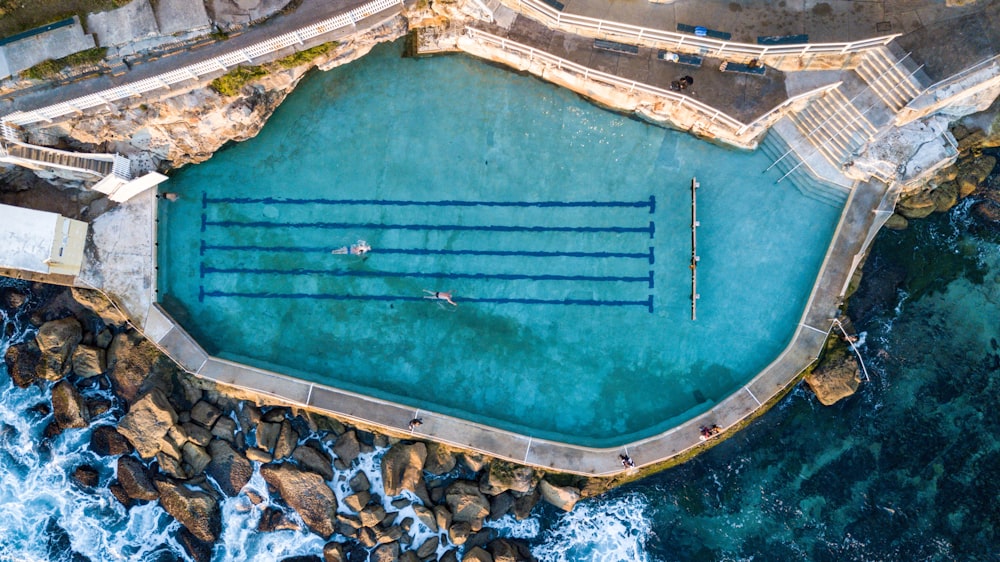 brown concrete pool