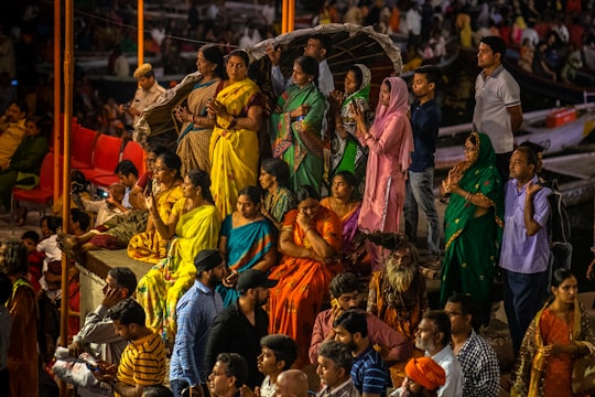 gathering of people in Varanasi India