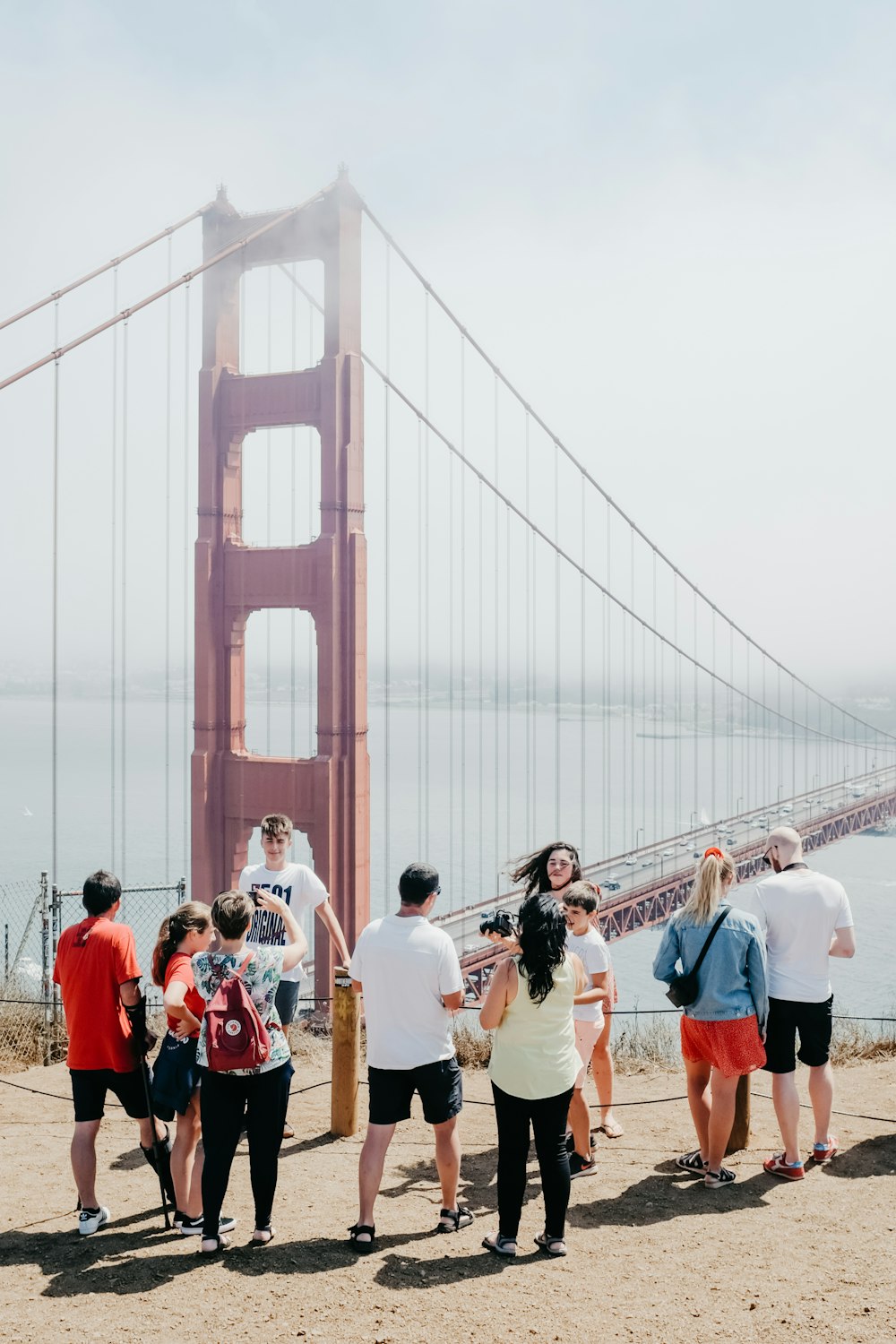 people near bridge