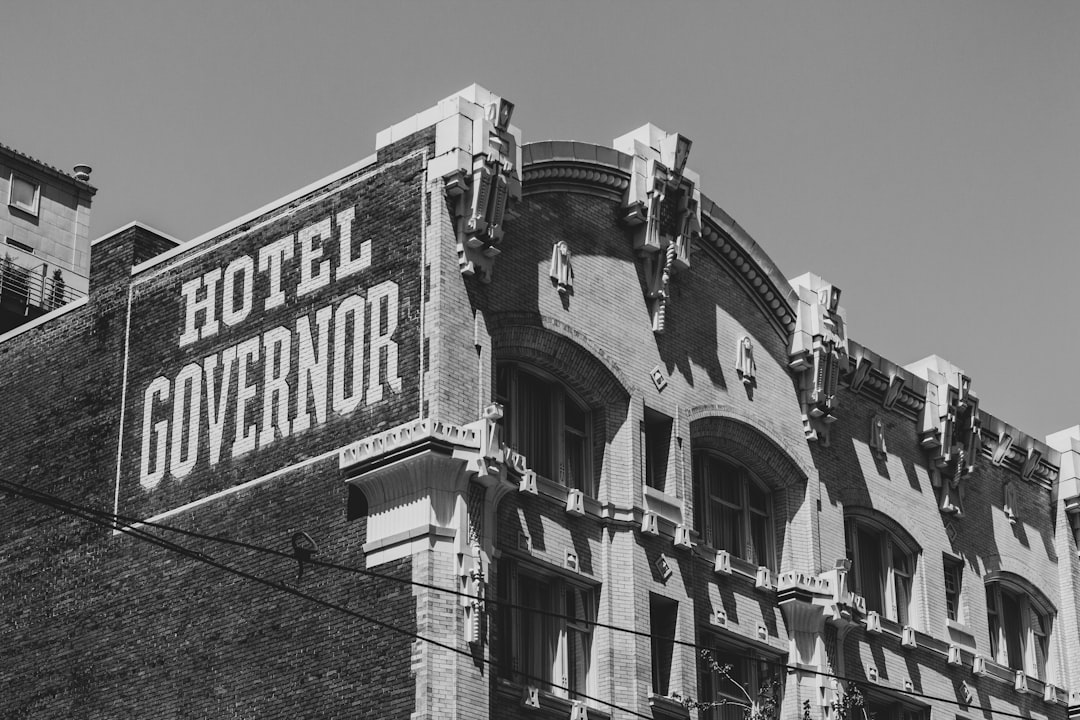 grayscale photo of Hotel Governor