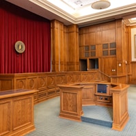 architectural photography of trial court interior view