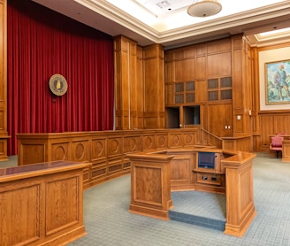architectural photography of trial court interior view