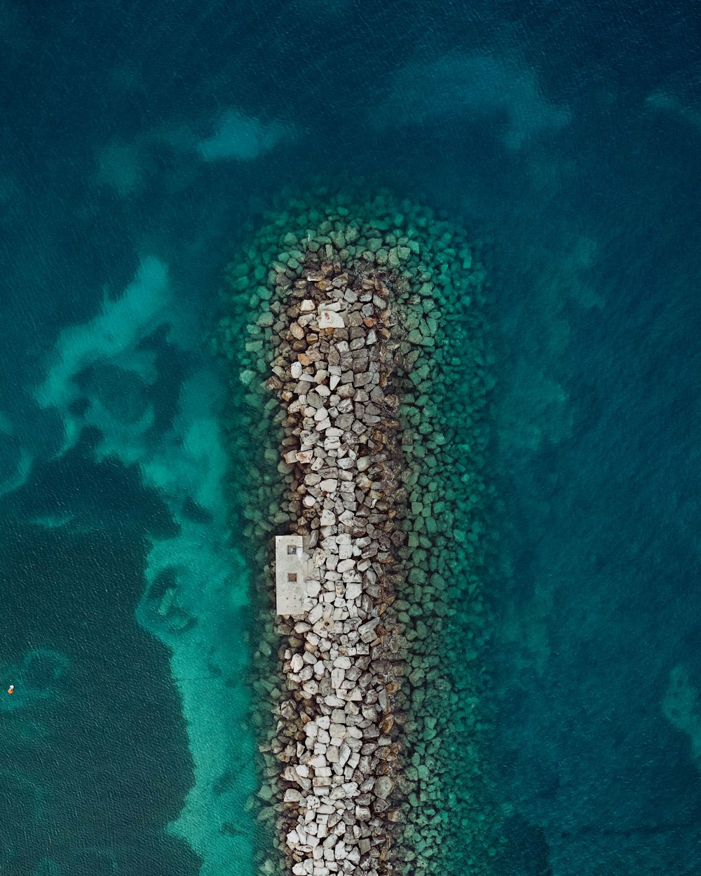 aerial photo of islet