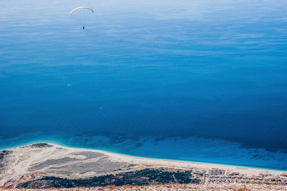 parachute over island