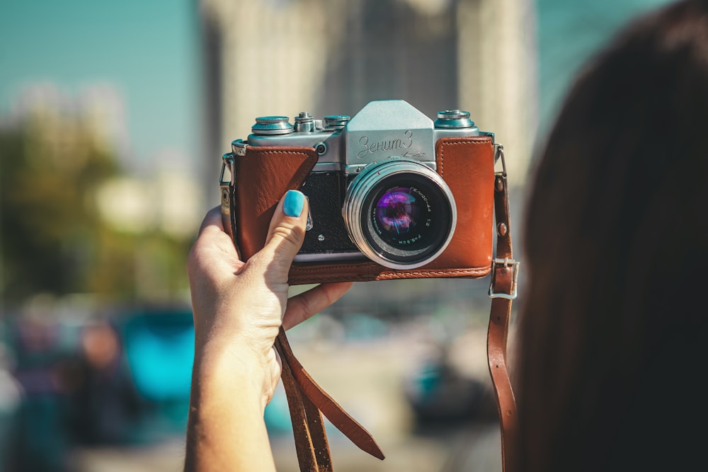 person holding camera