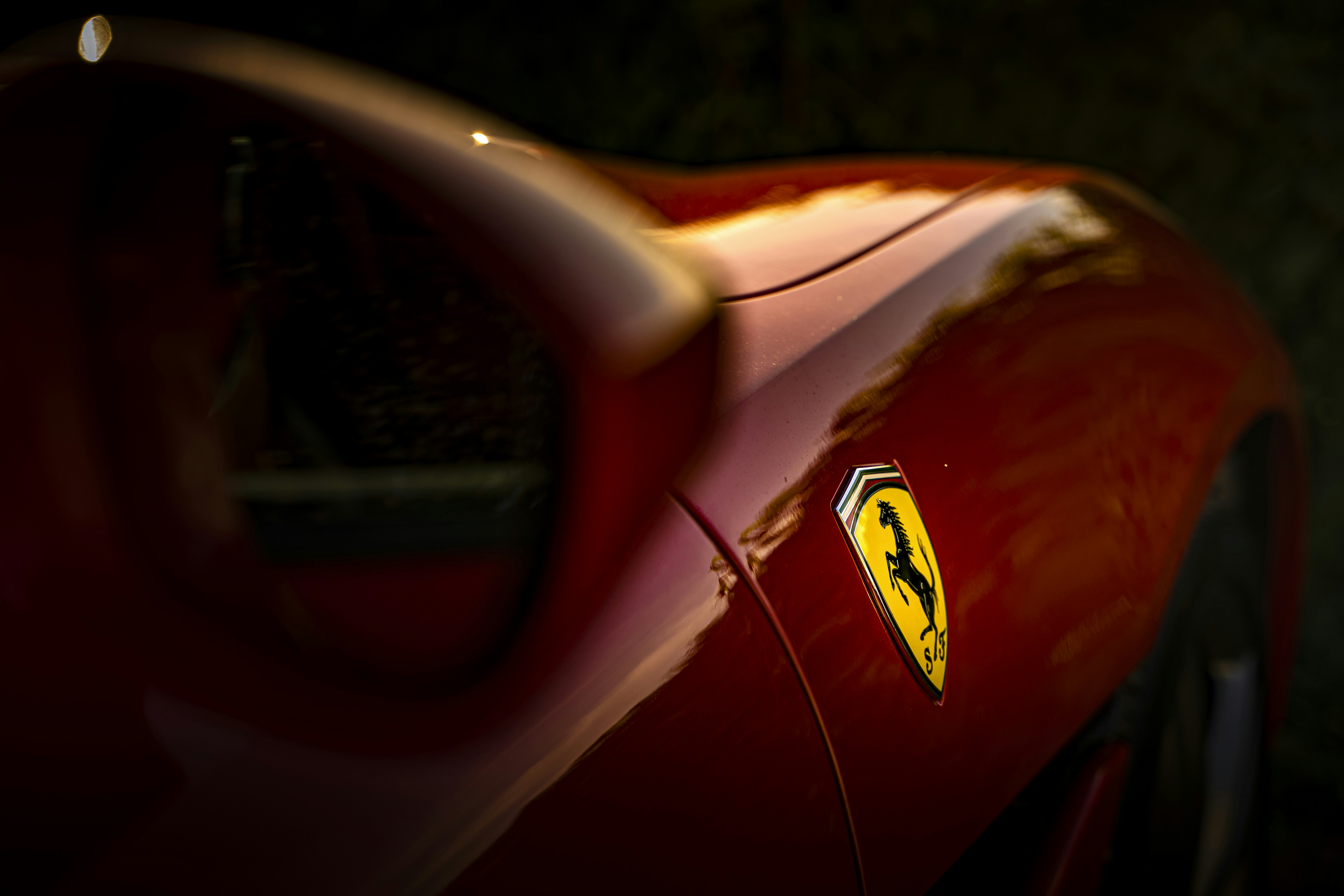 red Ferrari car
