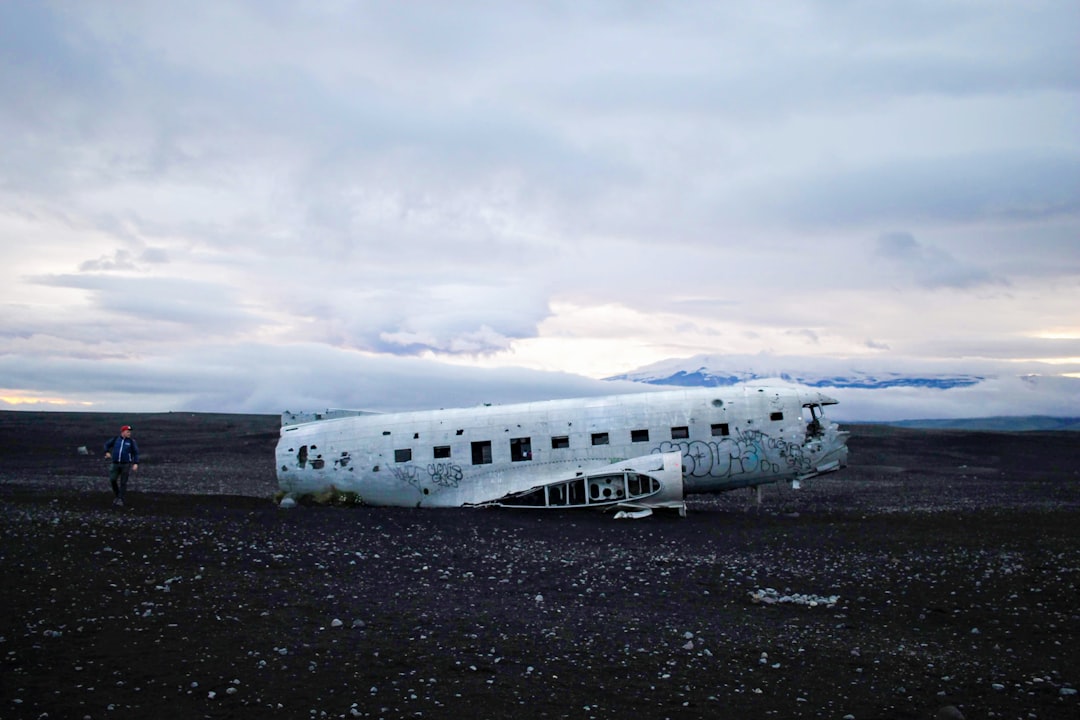 wreck airplane, The wreck of a US DC-3 that got into trouble after taking off from a US Army base near Reykjavik.