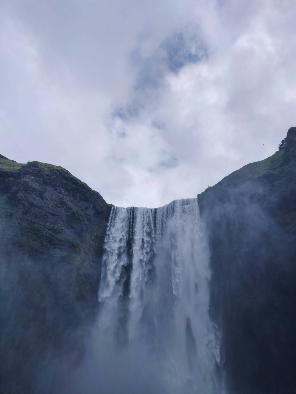 long-exposure photography of waterfalls