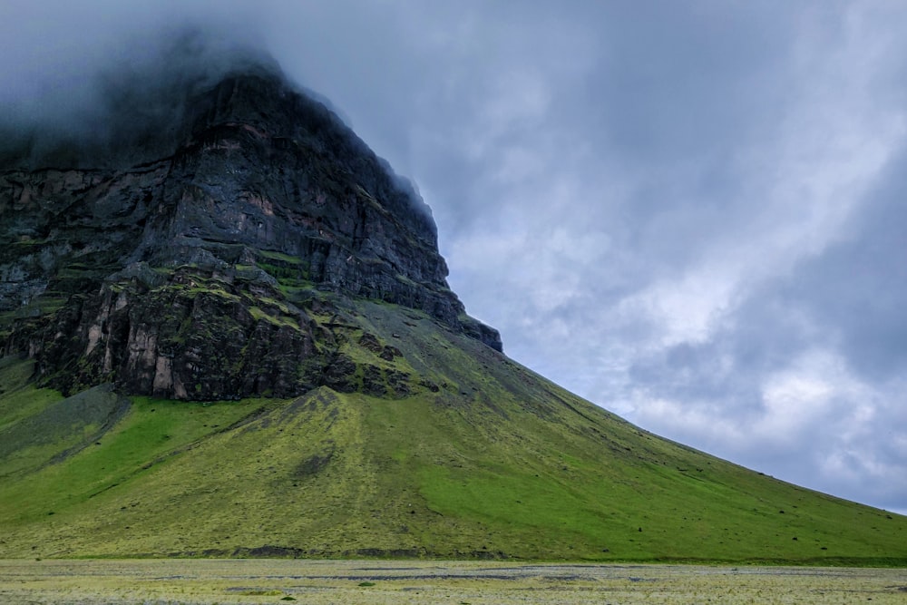 landscape photography of green and black mountain