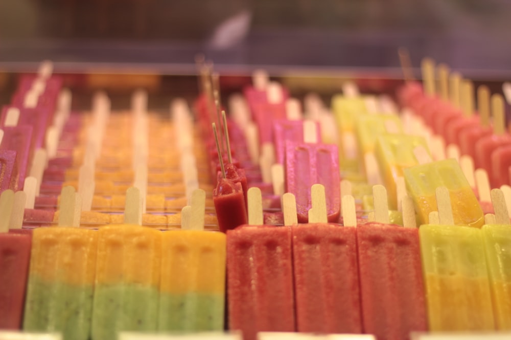 assorted-flavor popsicles
