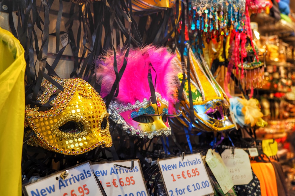 assorted color masquerade masks
