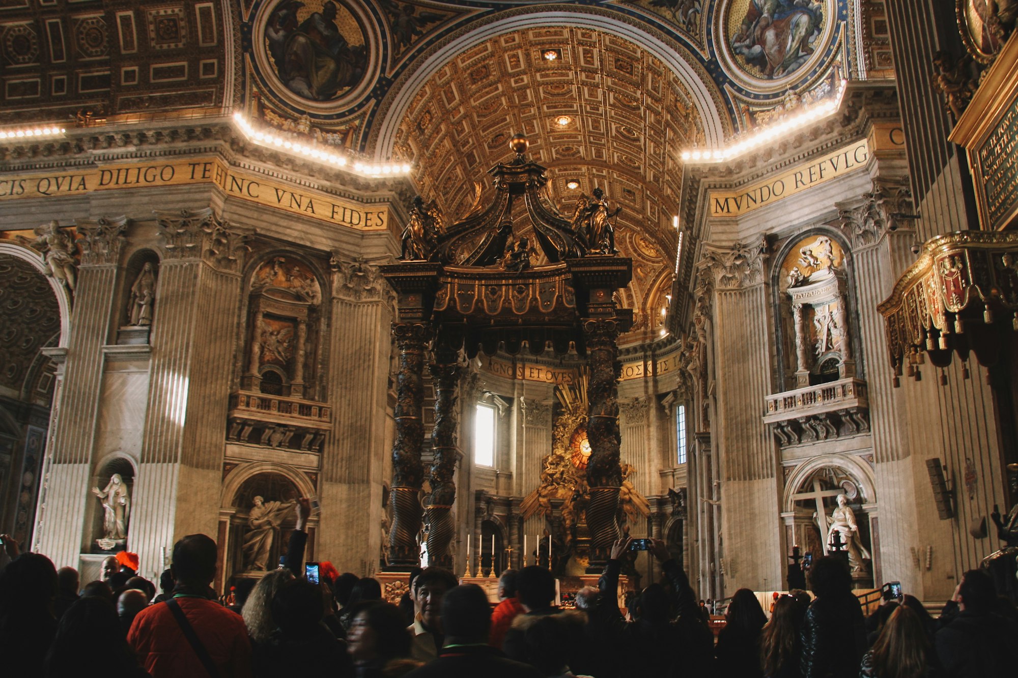 Inside St. Peter's Basilica in Vatican city