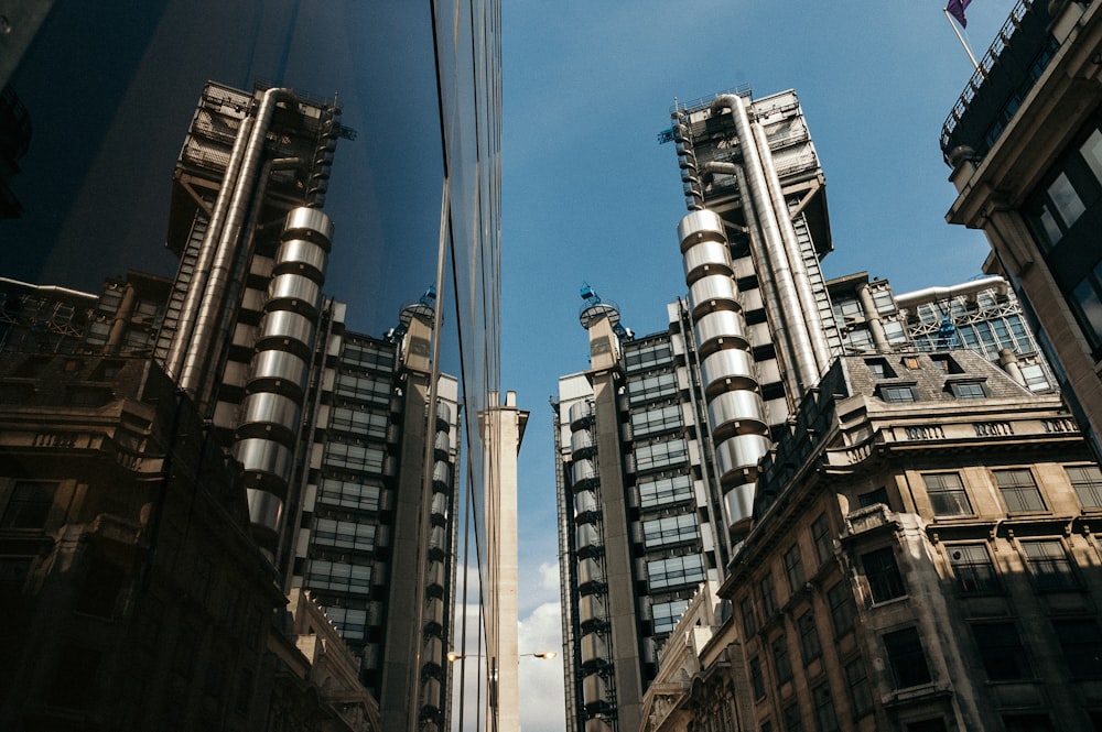 low angle photo of buildings