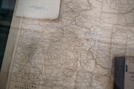 books on brown and gray map