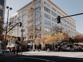 traffic lights near building