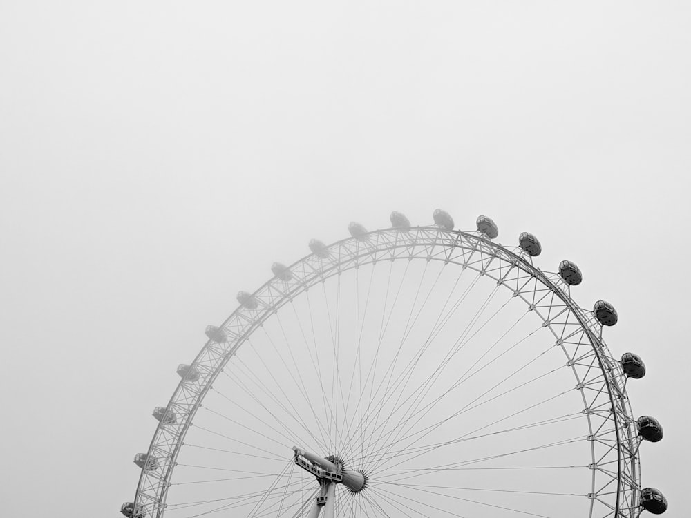 grayscale photography of London Eye