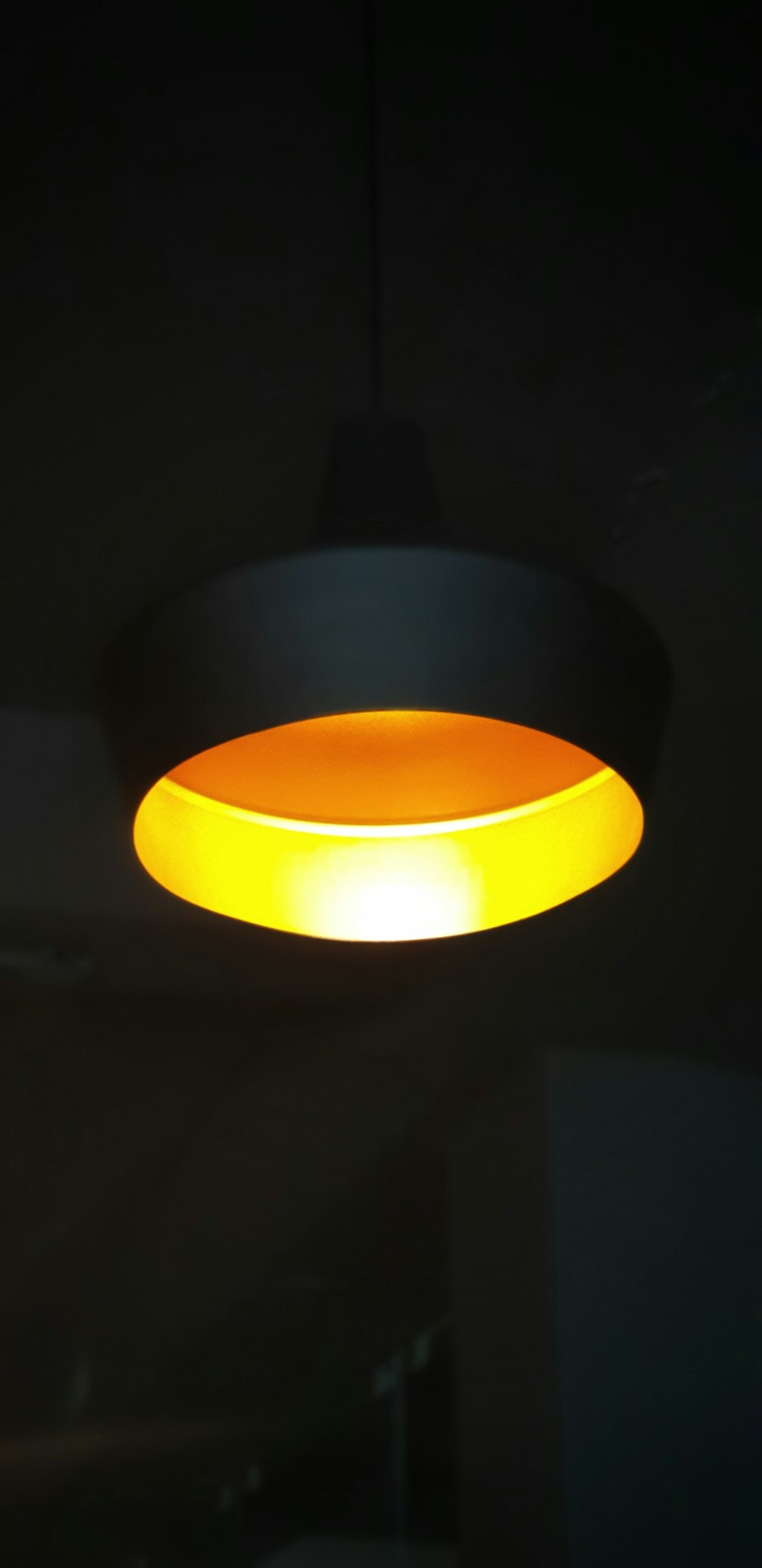 lighted round yellow ceiling lamp