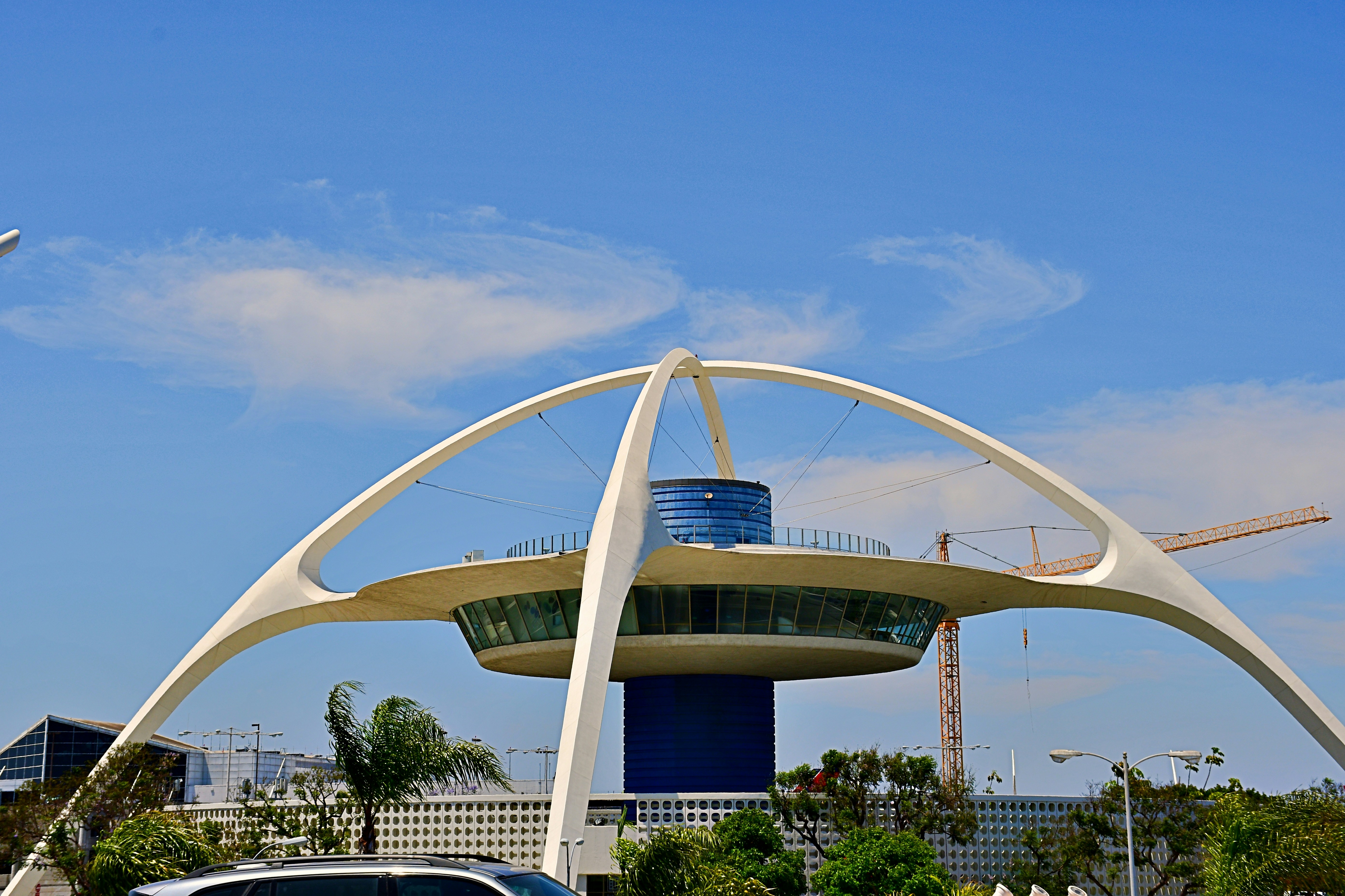 white and blue concrete building