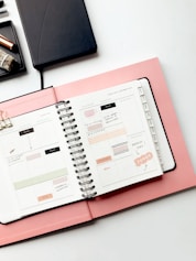 white spiral notebook