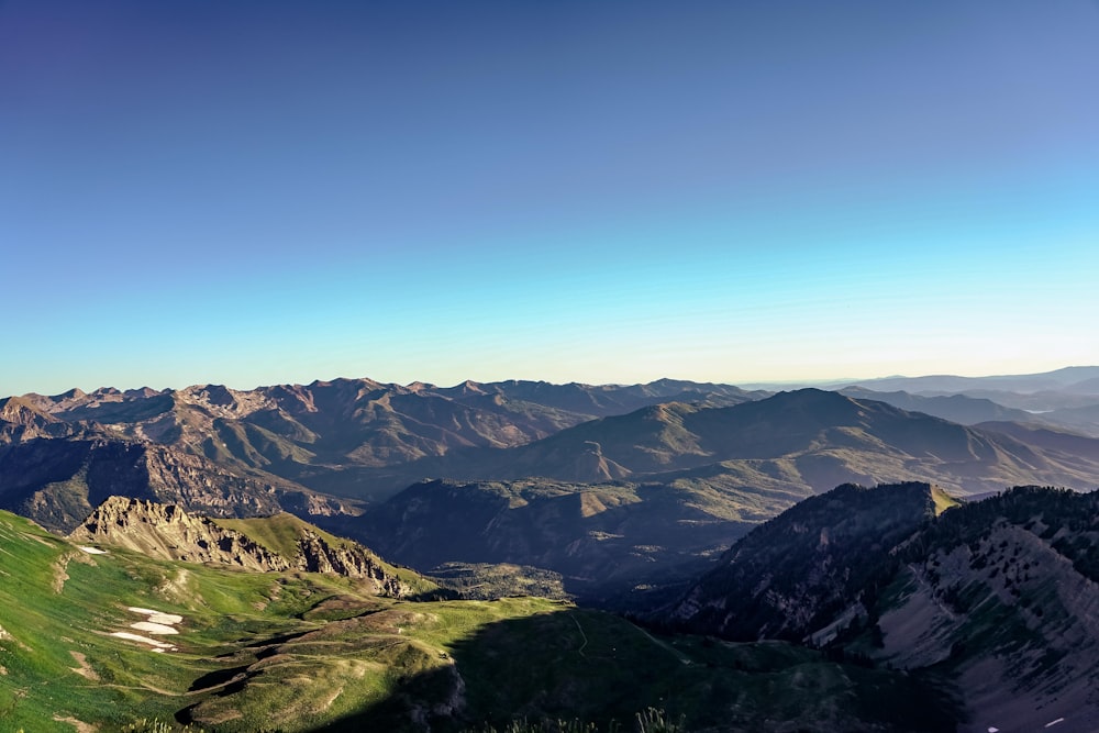 high angle photo of mountain at daytime