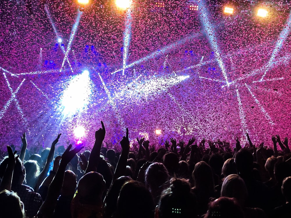 silhouette of people in concert