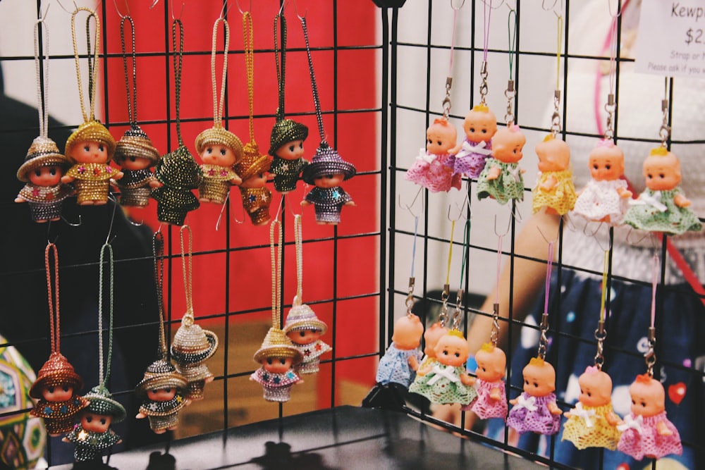 hanged baby dolls keychain