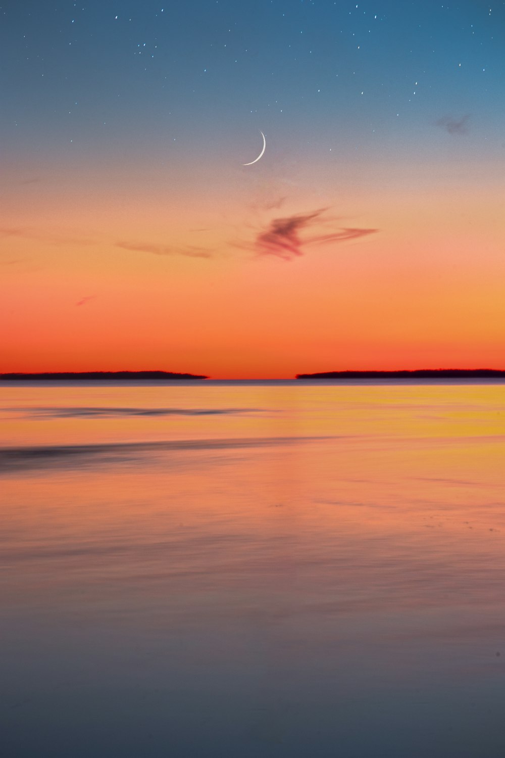 a view of a sunset over a body of water