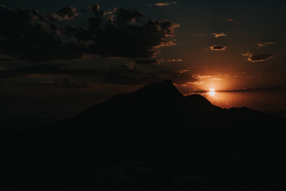 silhouette of mountain