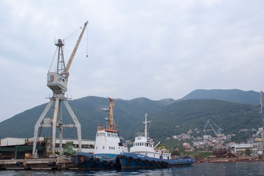 parked ships in Bijela Montenegro