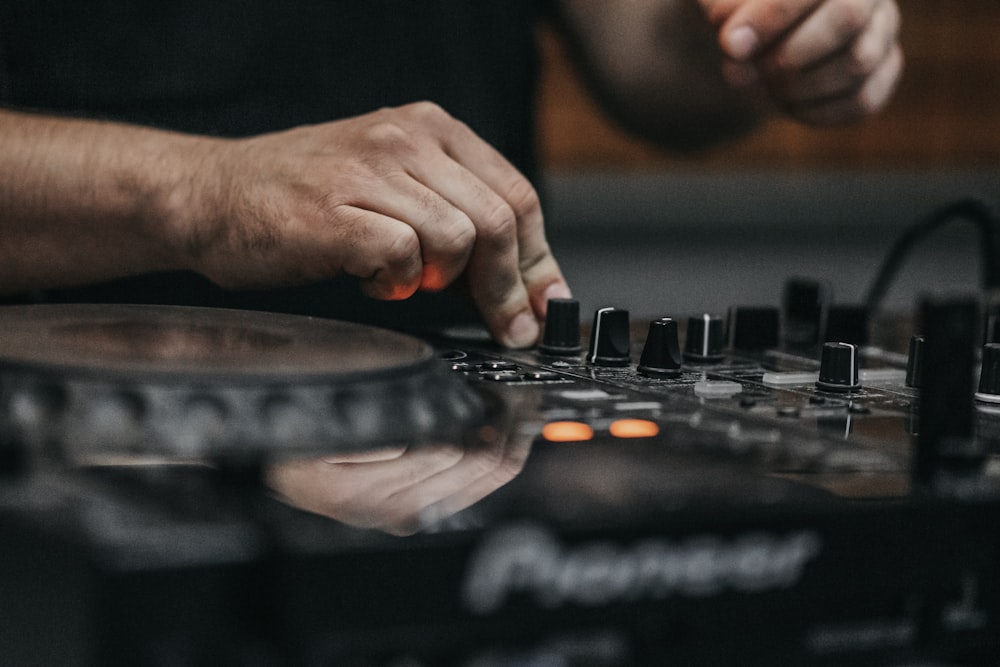 black Pioneer DJ turntable