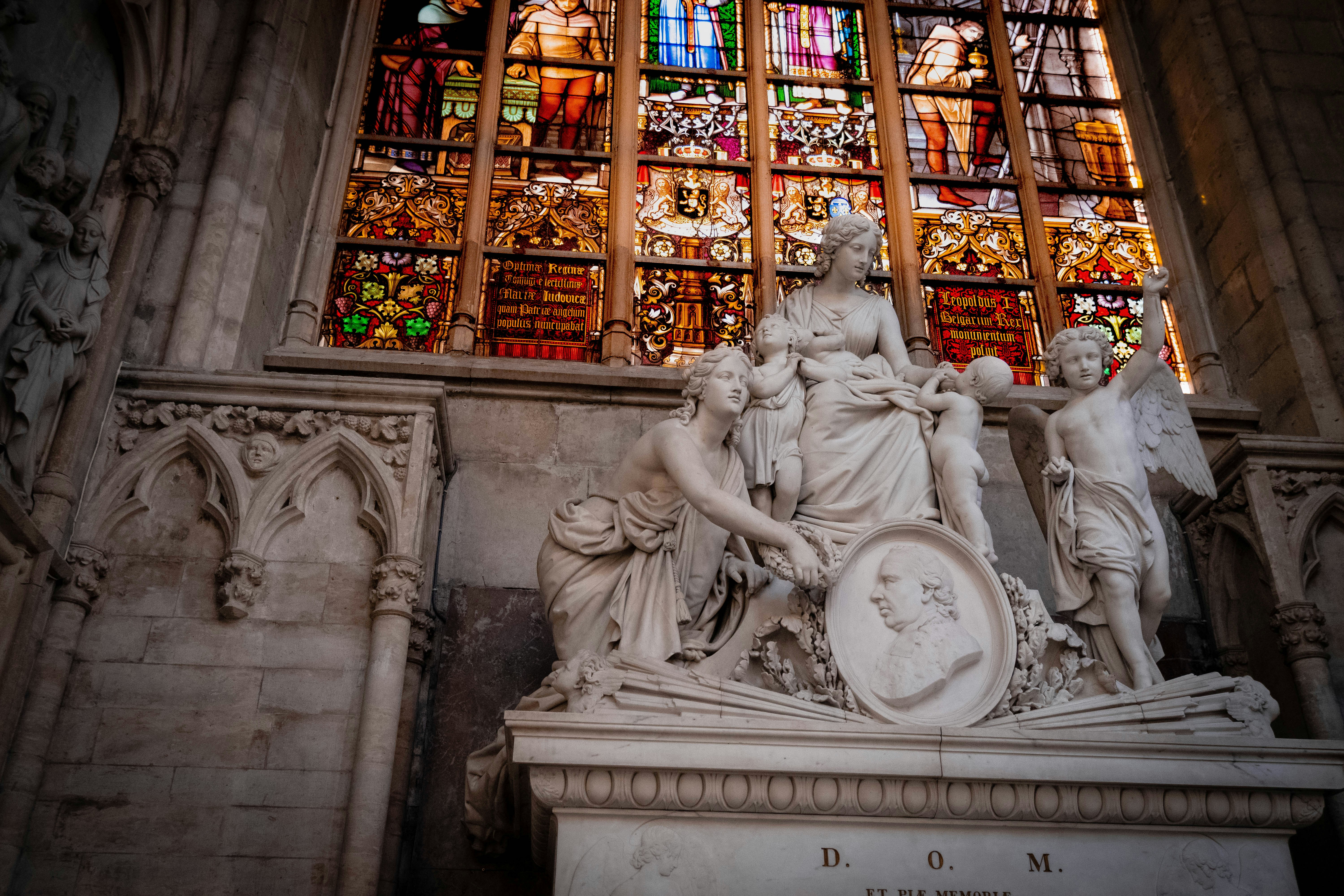 white concrete statue