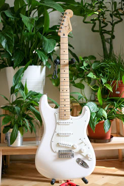 white electric guitar