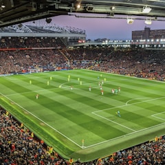 aerial photography of a football stadium filled with people