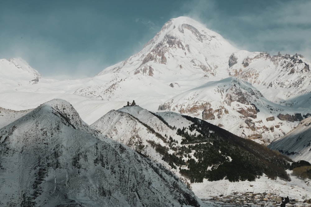 snow-covered mountains