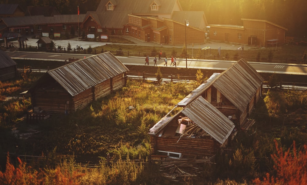 brown wooden shed during daytime