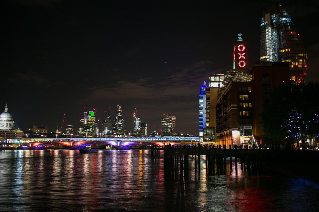 lighted buildings at daytime, London at night
