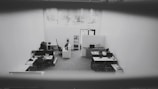A bright office space being thoroughly cleaned by professionals.