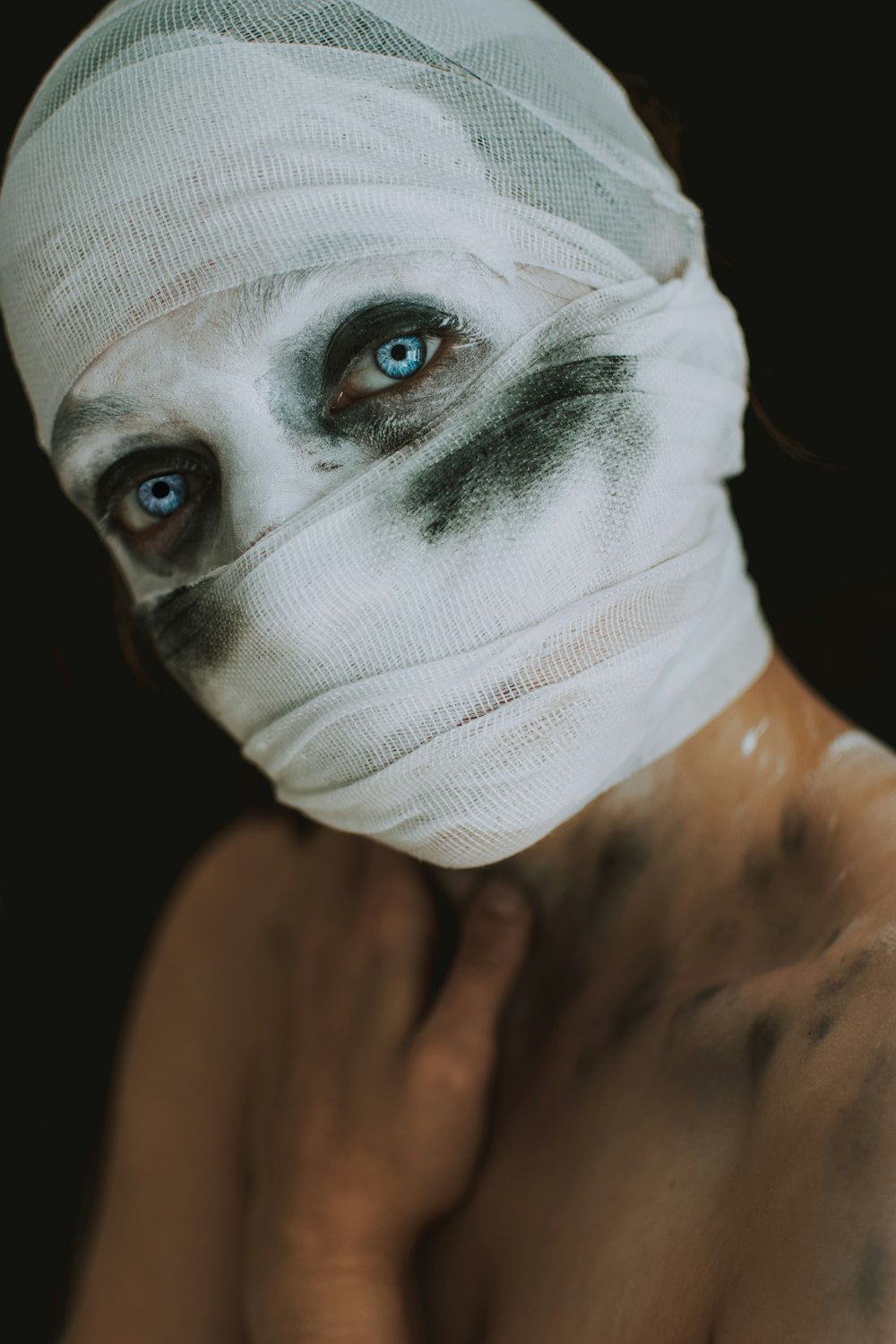 woman wearing white bandage