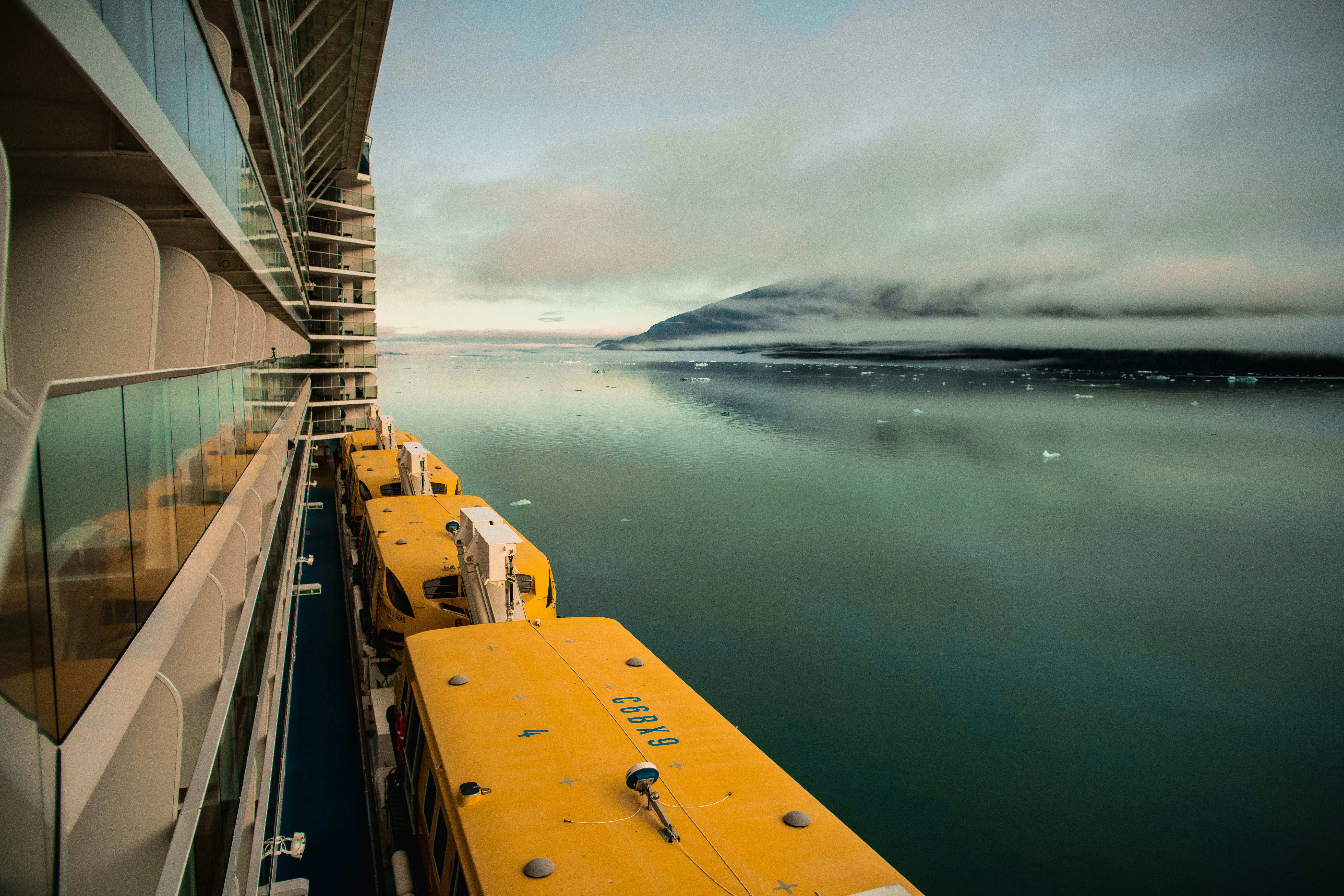 architectural photography of yellow and white ship, 