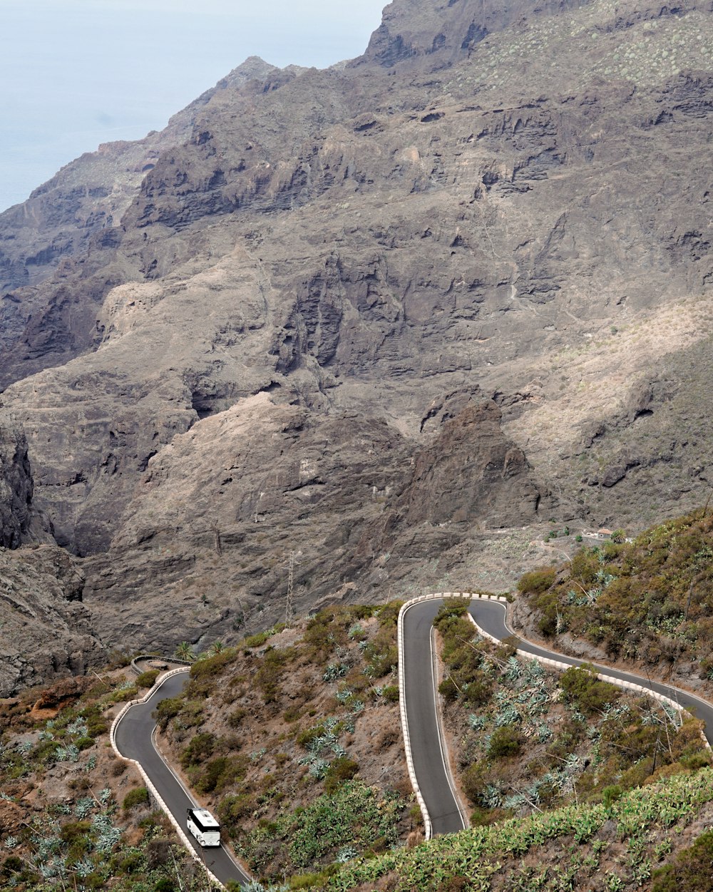 aerial photo of winding road