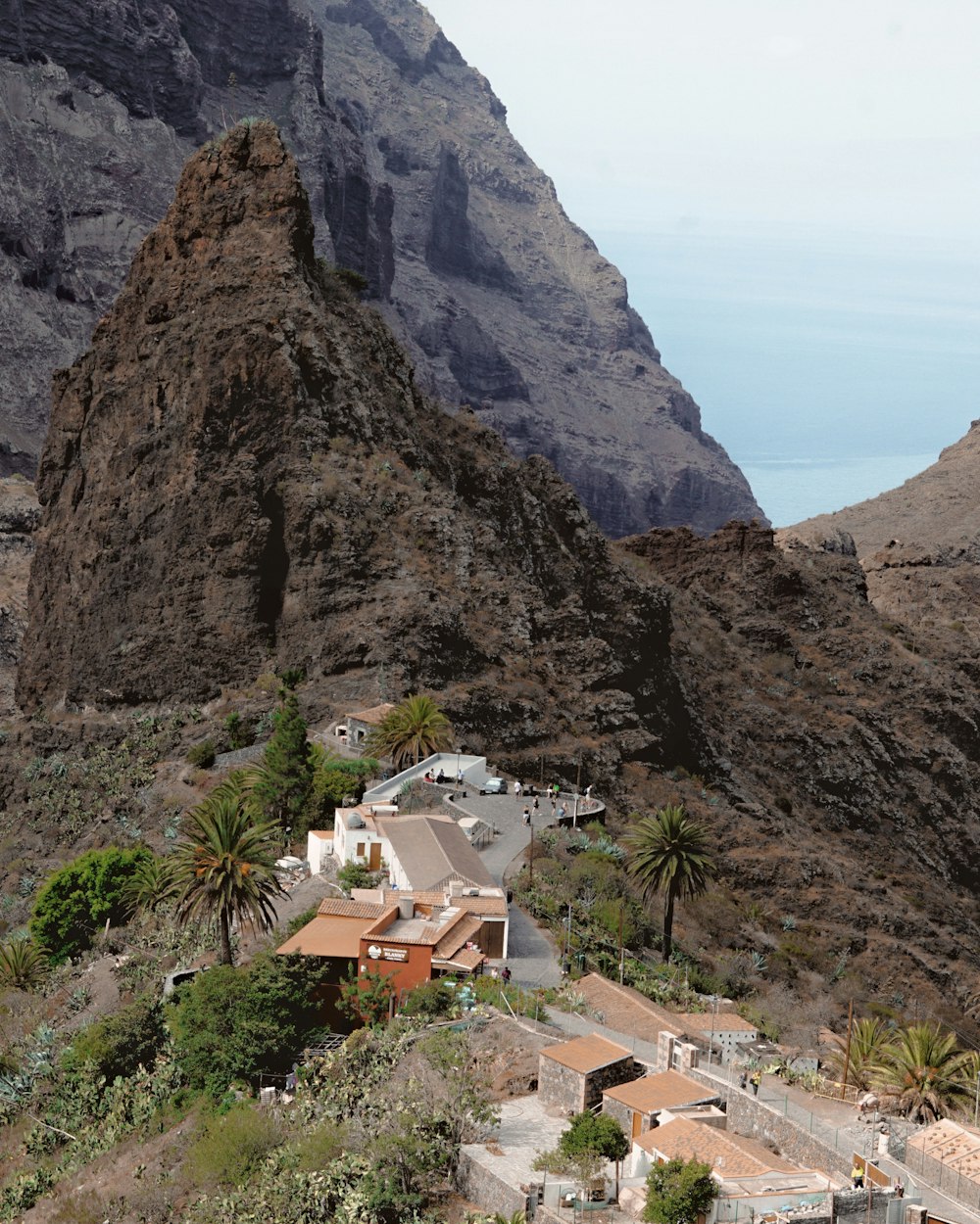 buildings near mountain