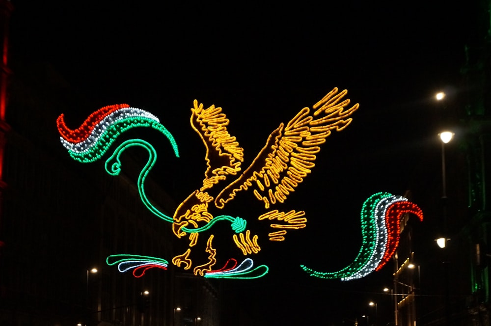 lighted eagle neon signage