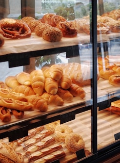 breads in display shelf