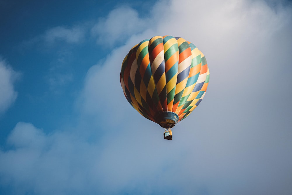 multicolored hot air balloon