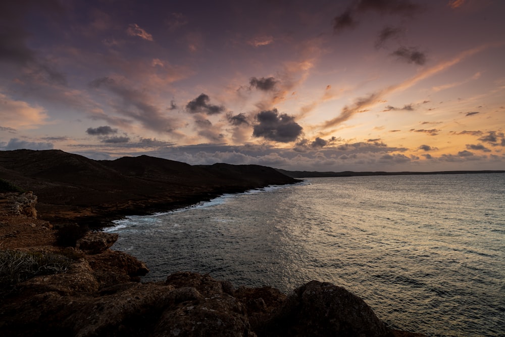 seashore during golden hour