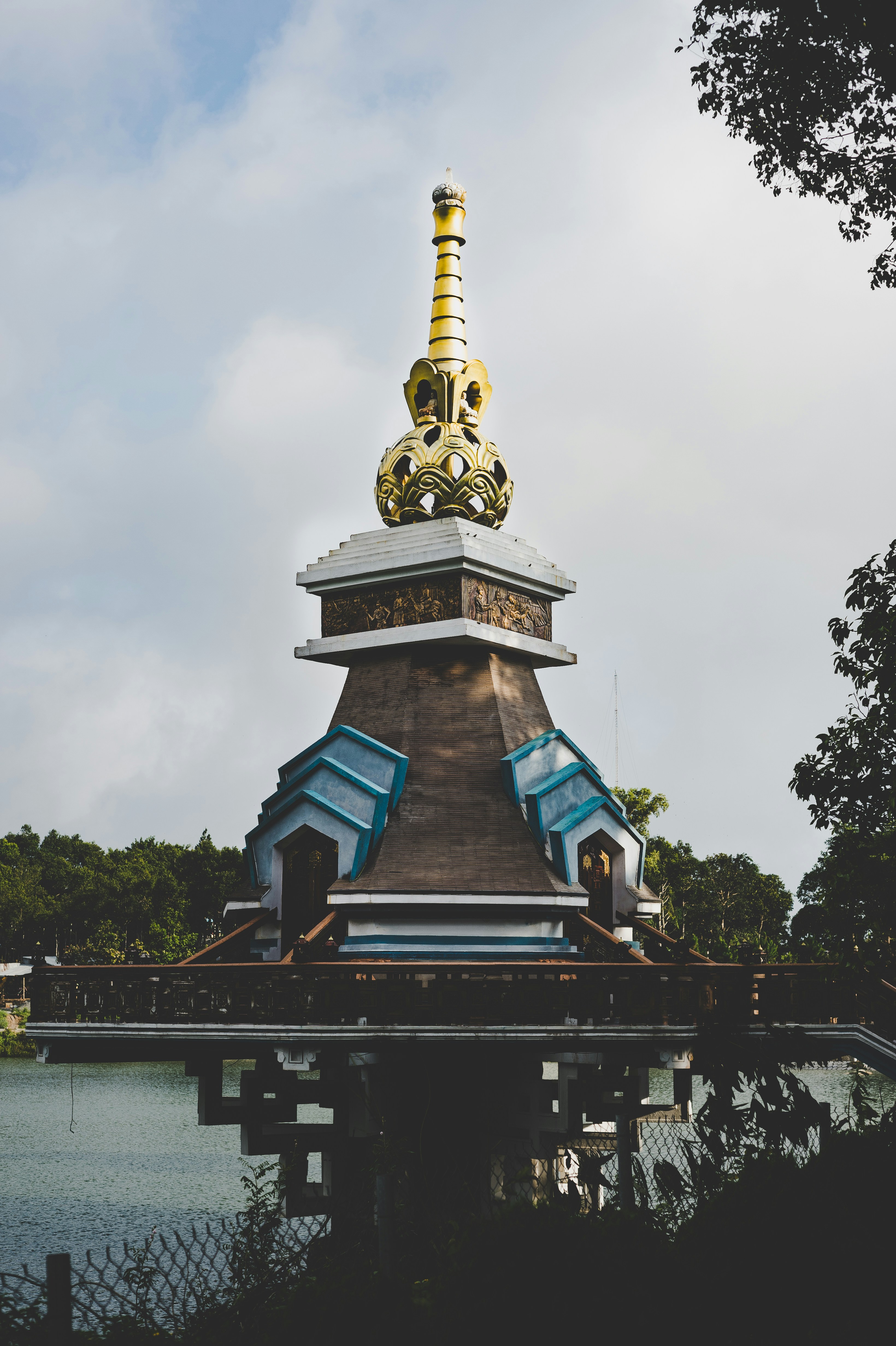 temple surrounded by water