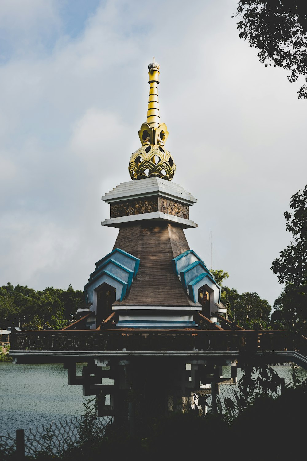 temple surrounded by water